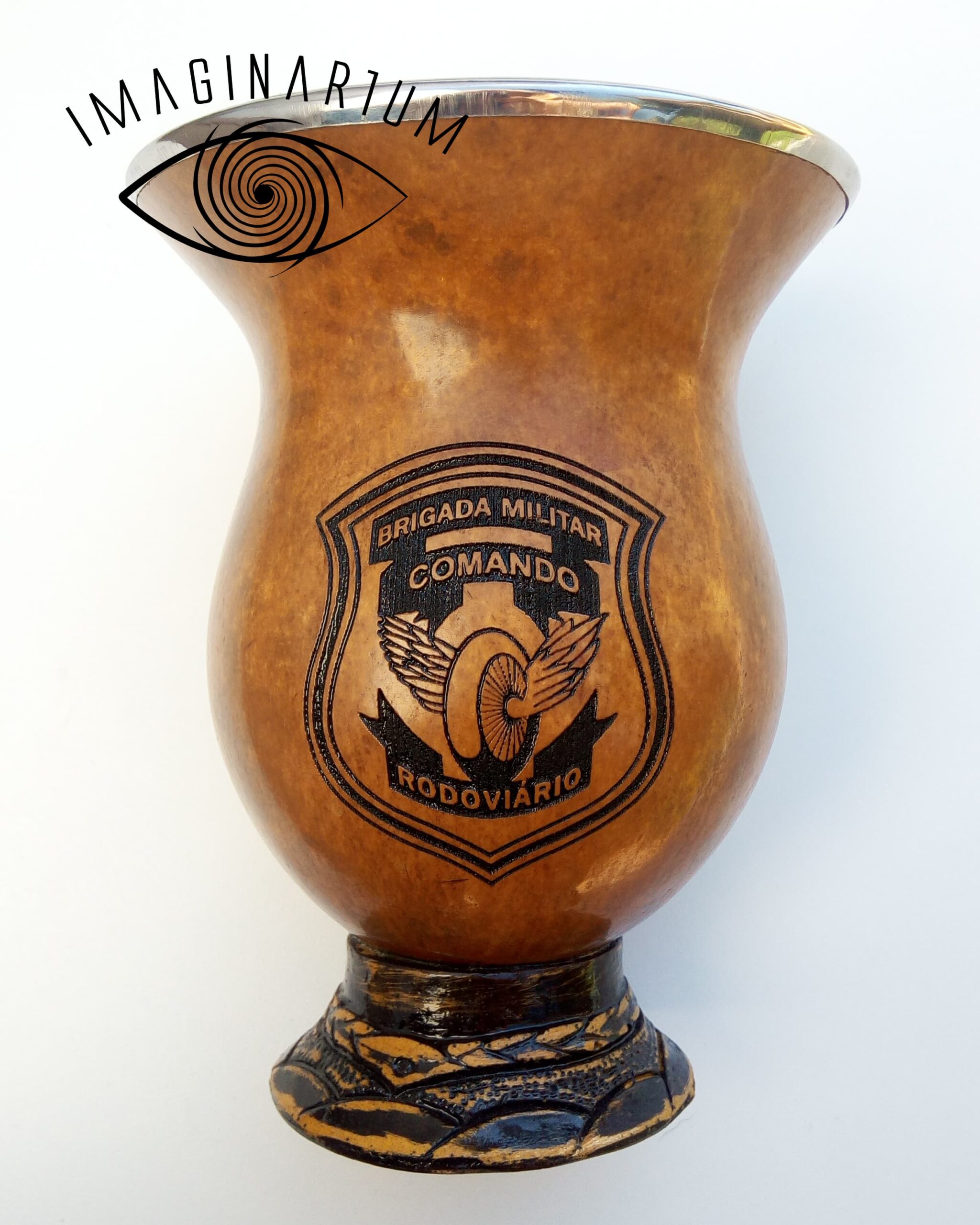 Cuia de chimarrão personalizada com logo modelo 17