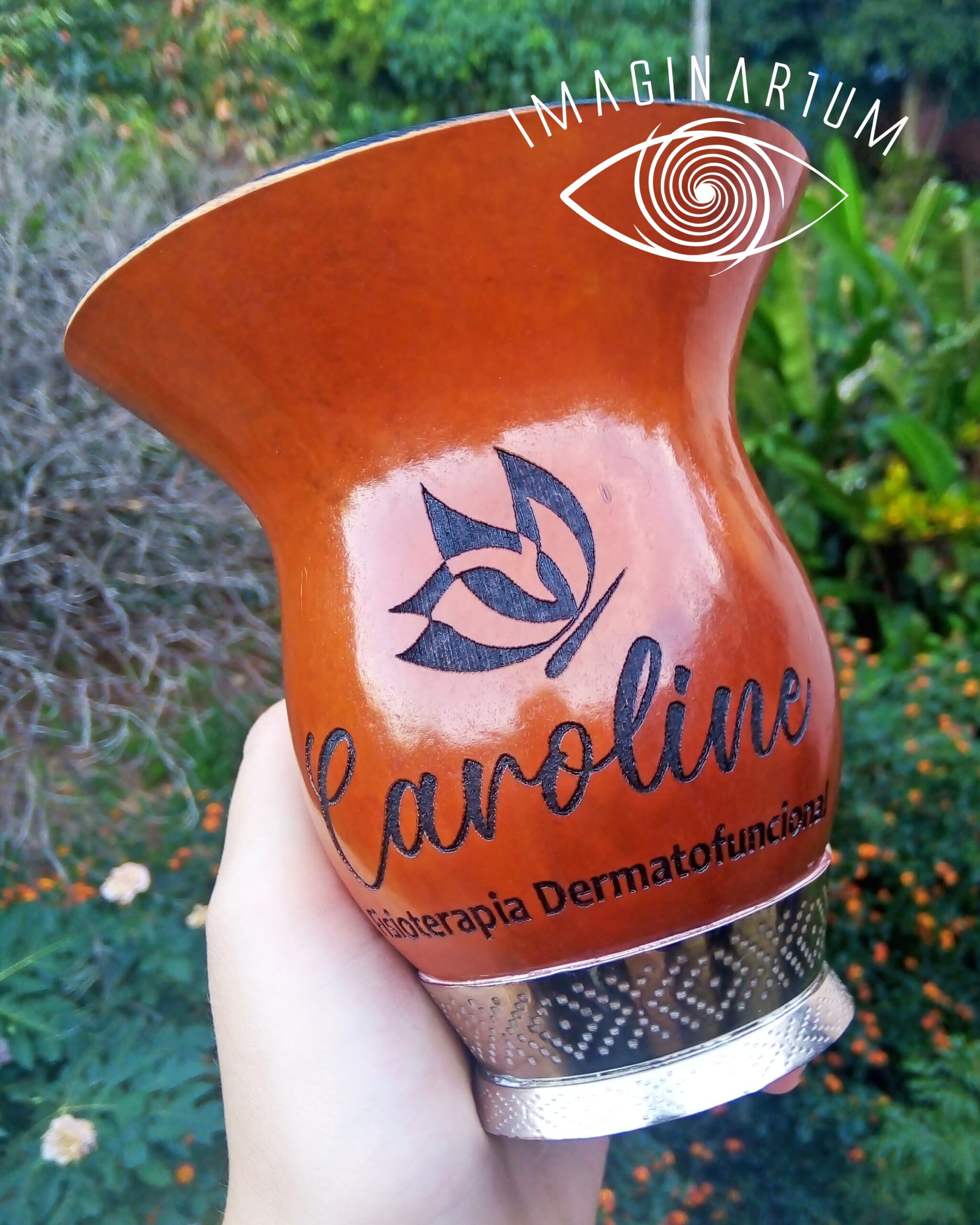 Cuia de chimarrão personalizada com logo modelo 28