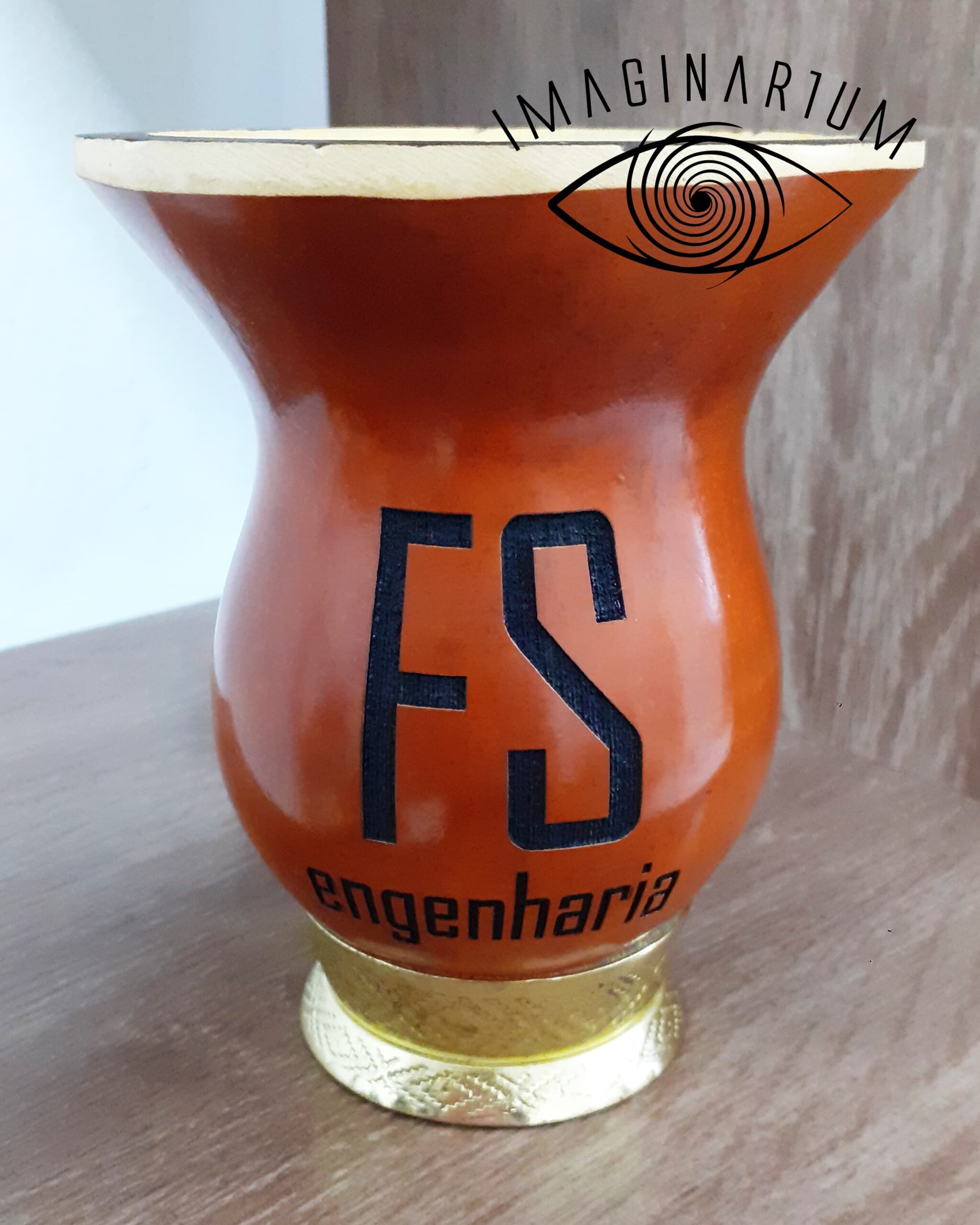 Cuia de chimarrão personalizada com logo modelo 19