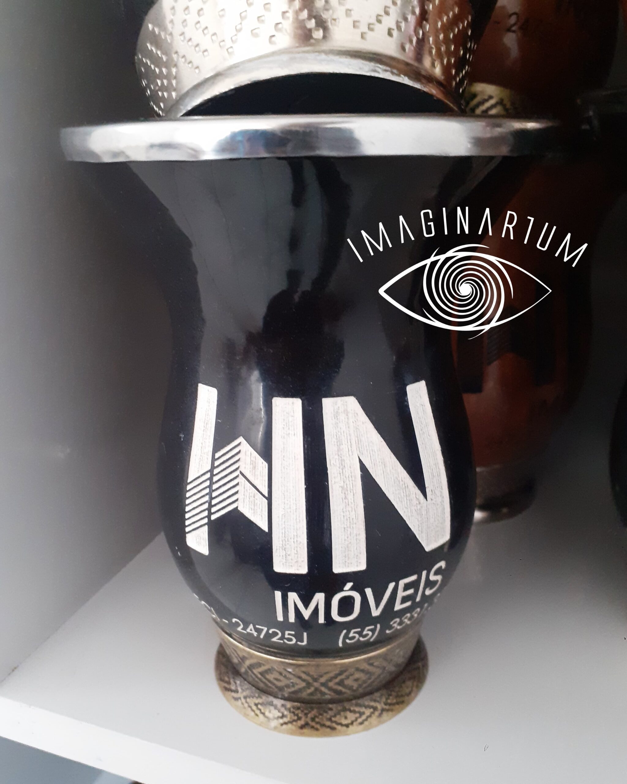 Cuia de chimarrão personalizada com logo modelo 12
