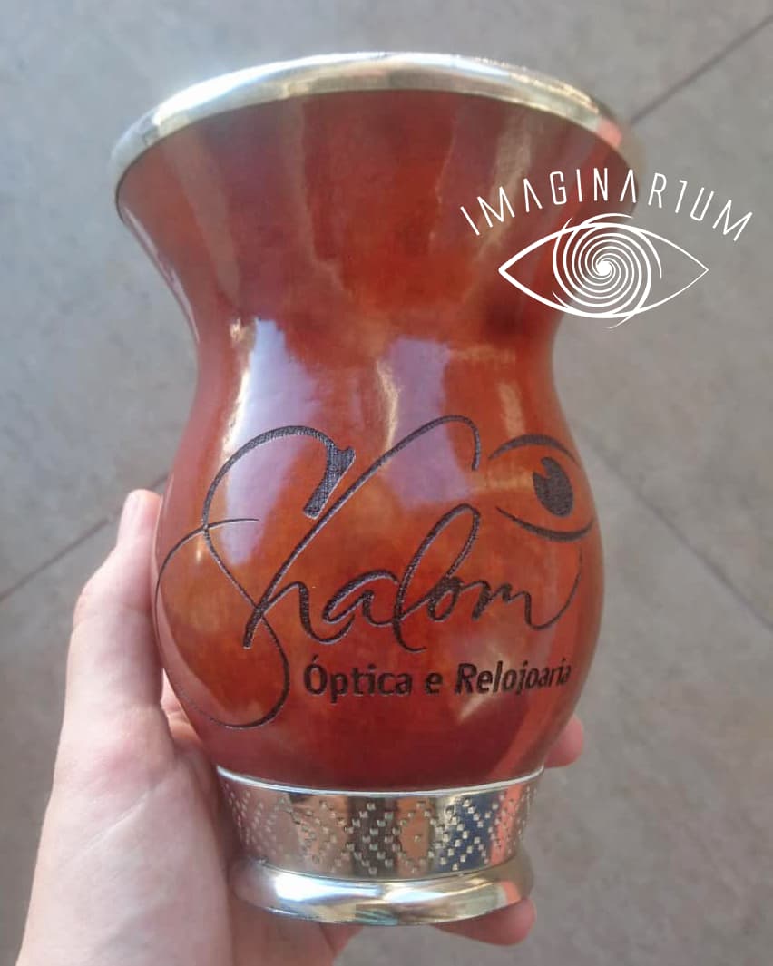 Cuia de chimarrão personalizada com logo modelo 25